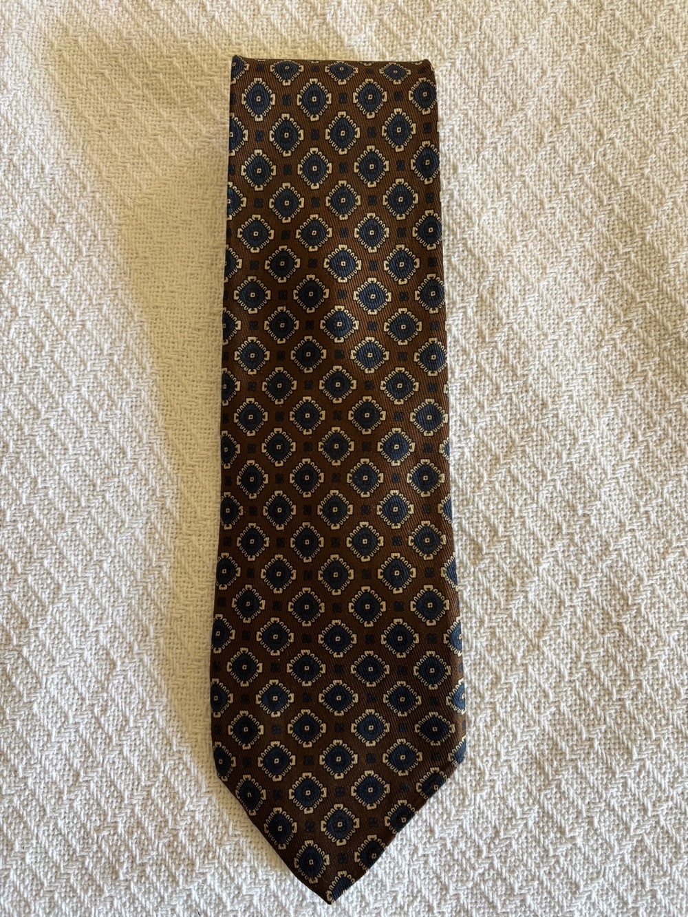 Robert Talbott for Nordstrom Men's Blue and Brown Geometric Silk Tie